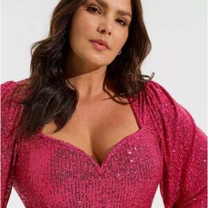 Torrid Fuchsia Sequin Blouse